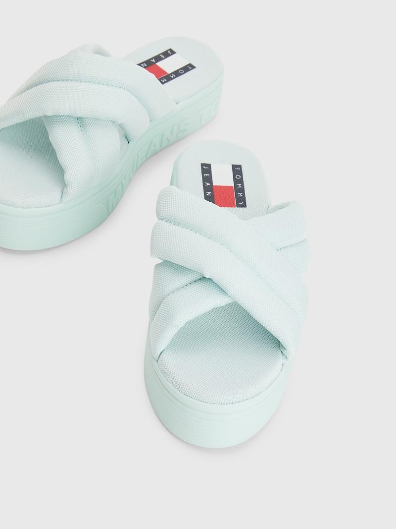 Női Tommy Hilfiger Platform Slide Menta | HU 620JPQ